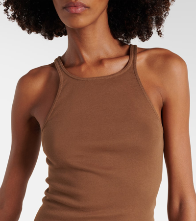 Rick Owens Cotton Minidress In Brown