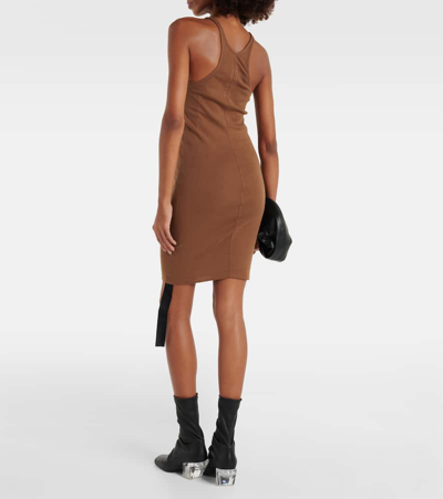 Shop Rick Owens Cotton Minidress In Brown