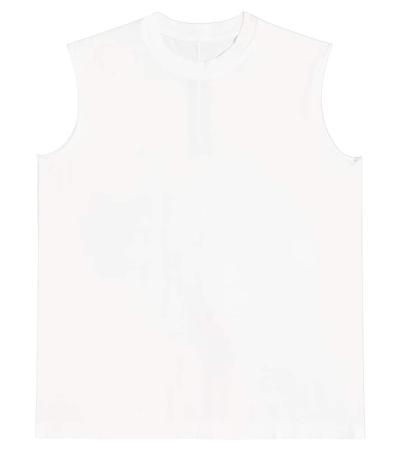 Rick Owens Tarp Cotton Jersey Tank Top In White