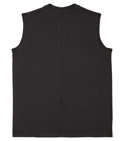 Rick Owens Tarp Cotton Jersey Tank Top In Black