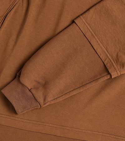 Rick Owens Hustler Cotton Jersey Hoodie In Brown