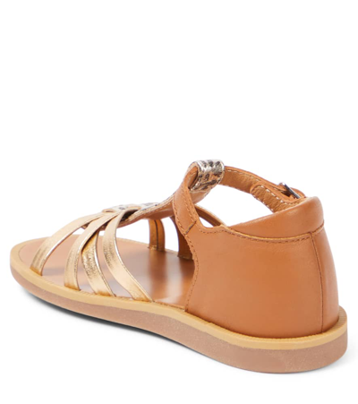 Pom D'api Poppy Back Neptune Leather Sandals In Multicoloured