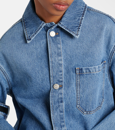 Shop Coperni Belt-detail Denim Shirt In Blue