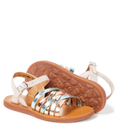 Shop Pom D'api Plagette Lux Leather Sandals In Multicoloured