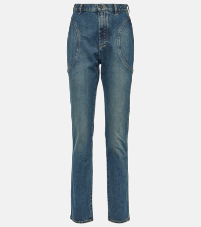 Shop Alaïa High-rise Slim Jeans In Blue