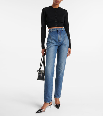 Shop Alaïa High-rise Slim Jeans In Blue