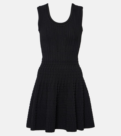 Shop Alaïa Pointelle Minidress In Black