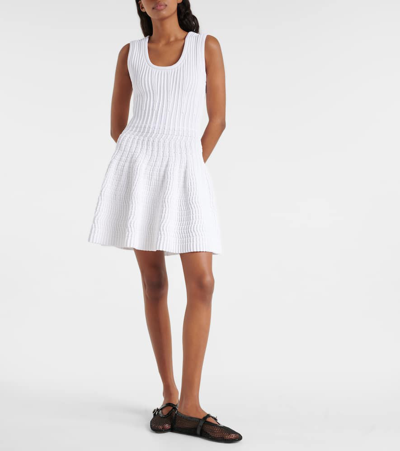 Shop Alaïa Pointelle Minidress In White