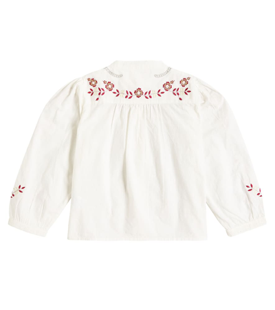 Shop Bonpoint Fifi Embroidered Cotton Top In White