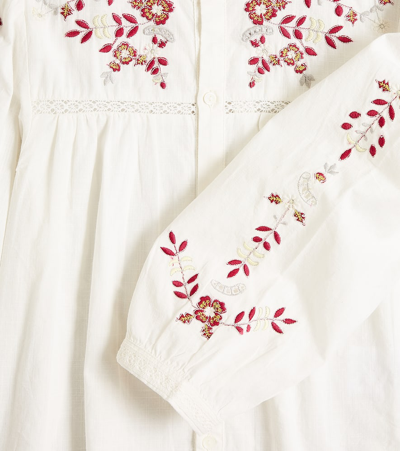 Shop Bonpoint Fifi Embroidered Cotton Top In White