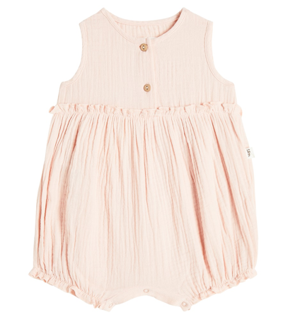 Il Gufo Baby Cotton Playsuit In Pink