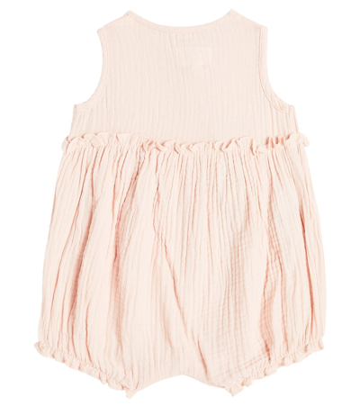 Il Gufo Baby Cotton Playsuit In Pink