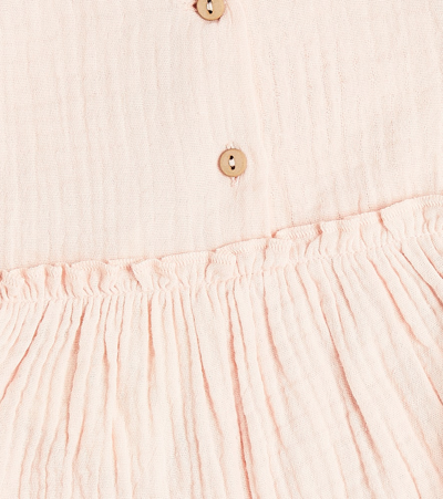 Il Gufo Baby Cotton Playsuit In Pink