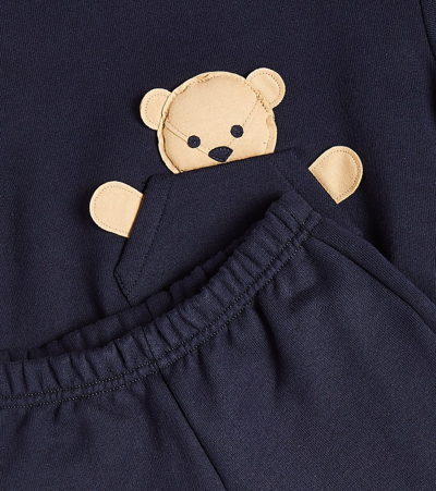 Shop Il Gufo Baby Cotton Jersey Tracksuit In Blue