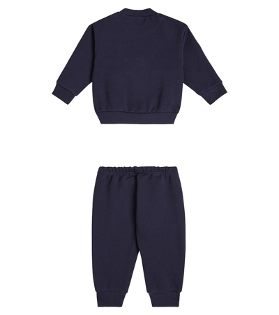 Shop Il Gufo Baby Cotton Jersey Tracksuit In Blue