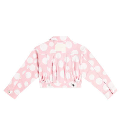 Shop Marc Jacobs Polka-dot Denim Jacket In Pink