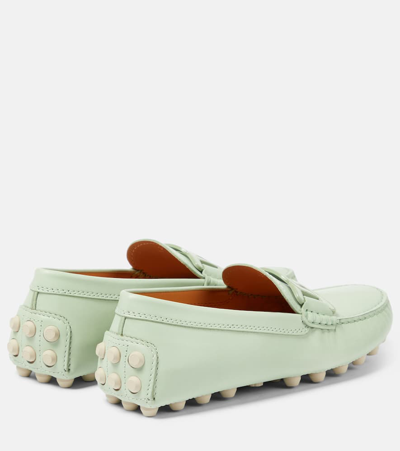 Shop Tod's Gommino Bubble Kate Leather Moccasins In Green