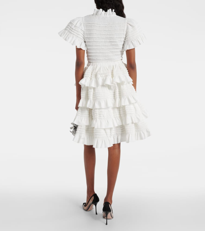 Shop Susan Fang Ruffled Midi Skirt In White