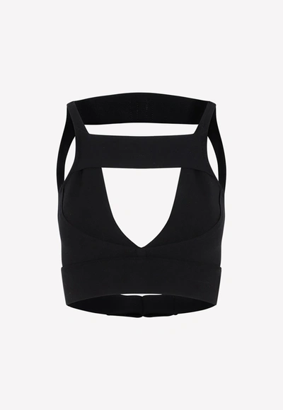 Shop Rick Owens Cropped Knit Top In Black