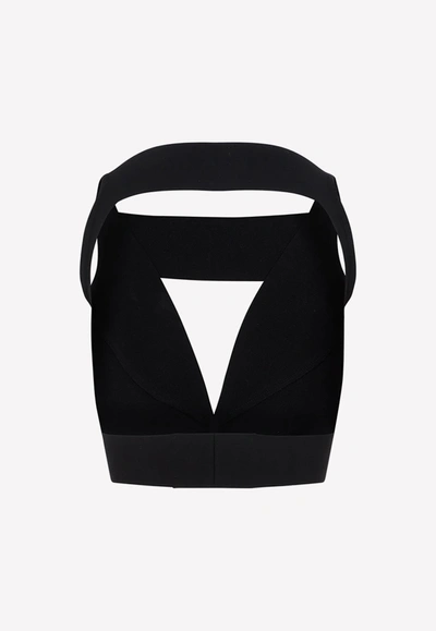 Shop Rick Owens Cropped Knit Top In Black