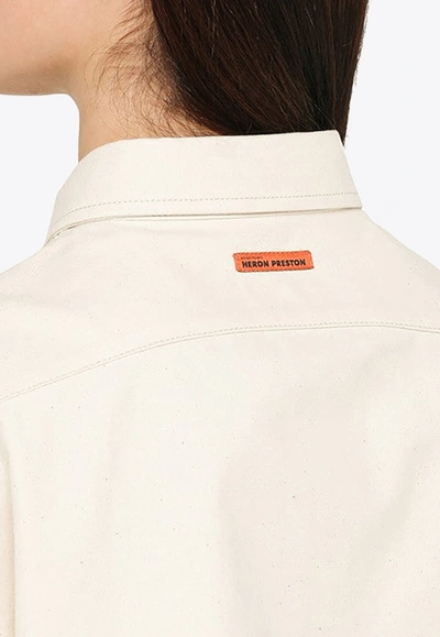 Shop Heron Preston Cropped Short-sleeved Shirt In White