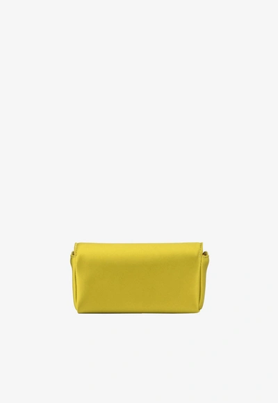 Tom Ford Crystal Tf Satin Clutch In Mustard