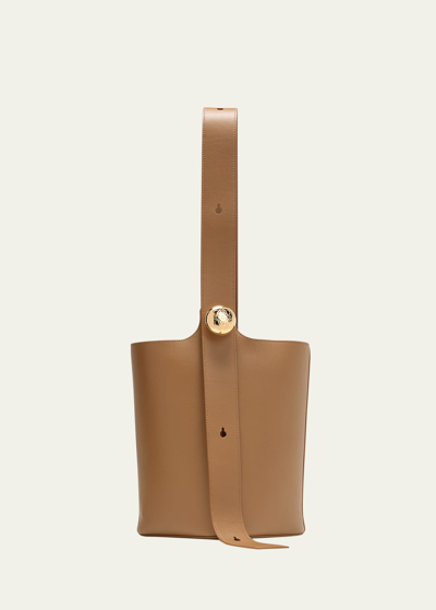 Shop Loewe Anagram Pebble Leather Bucket Bag In Oak