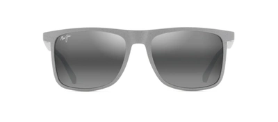 Shop Maui Jim Makamae 619-14 Flattop Polarized Sunglasses In Grey