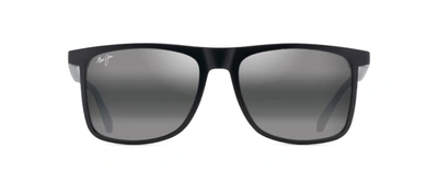 Shop Maui Jim Makamae 619-02 Flattop Polarized Sunglasses In Grey