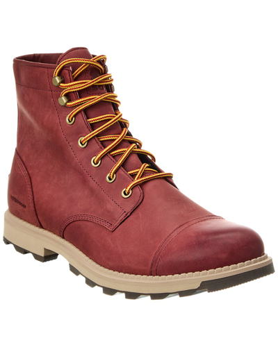 Shop Sorel Madson Ii Chore Waterproof Leather Boot In Red