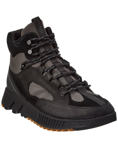 Shop Sorel Mac Hill Lite Trace Waterproof Leather & Canvas Boot In Black