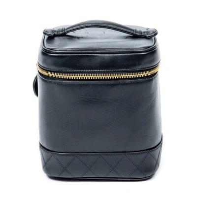 Pre-owned Chanel Cc Tall Vanity Case In Black
