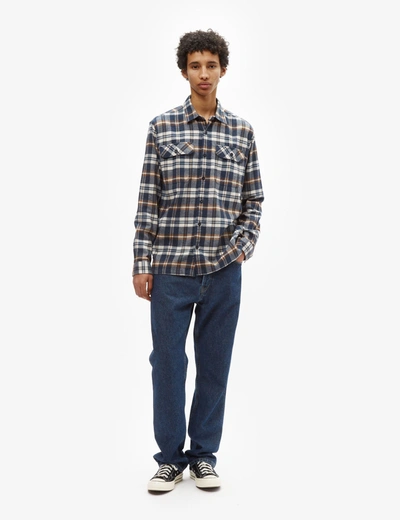 Shop Patagonia Fjord Flannel Fields Shirt (organic) In Navy Blue