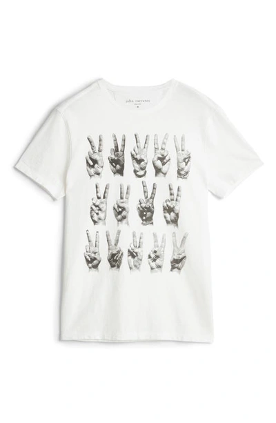 Shop John Varvatos Peace Hands Graphic T-shirt In Salt