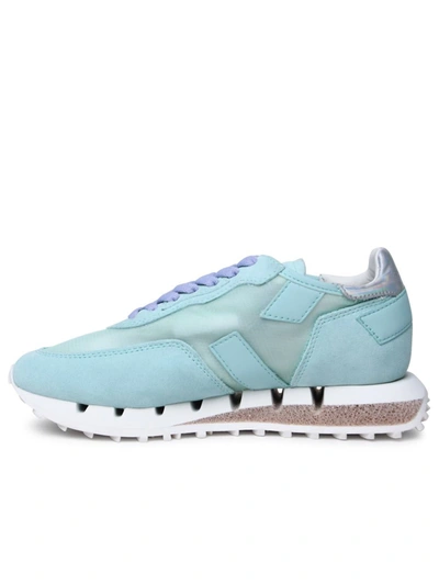 Shop Ghoud Ghōud 'rush' Turquoise Leather Blend Sneakers In Blue