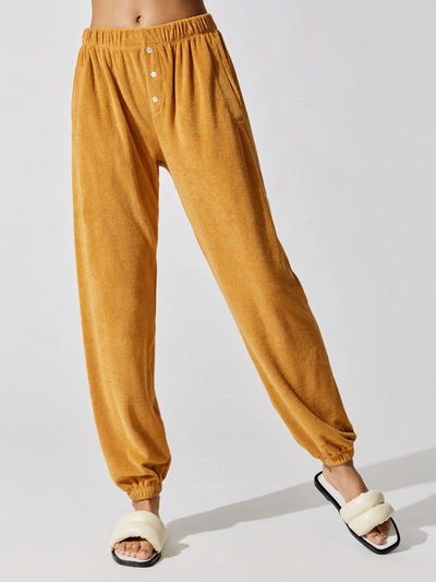 Shop Donni Terry Henley Sweatpant In Honey