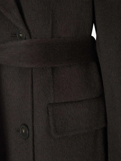Shop Acne Studios Belted Wool Coat In Cross Button Closure