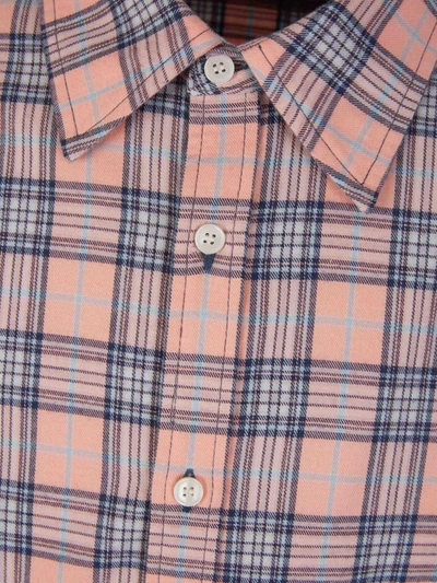 Shop Acne Studios Checkered Motif Shirt In Salmó