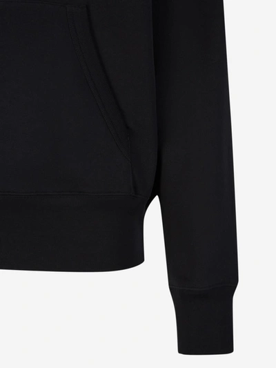 Shop Acne Studios Hooded Cotton Sweatshirt In Negre
