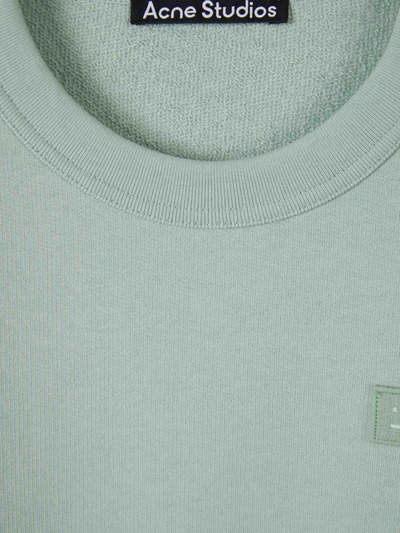 Shop Acne Studios Logo Patch Sweatshirt In Mint Green