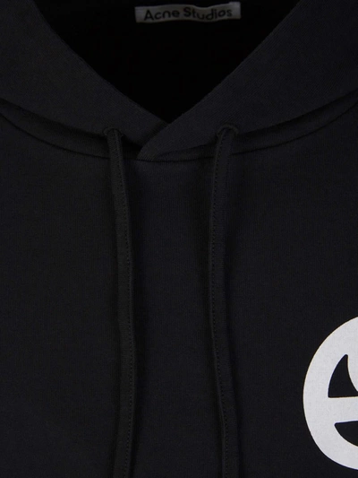 Shop Acne Studios Printed Hood Sweatshirt In Negre