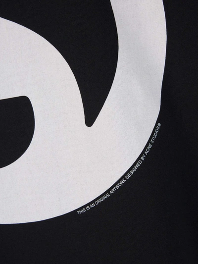Shop Acne Studios Printed Hood Sweatshirt In Negre