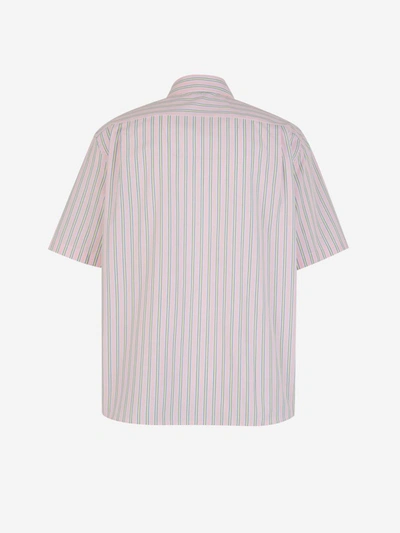 Shop Acne Studios Striped Cotton Shirt In Rosa Pal
