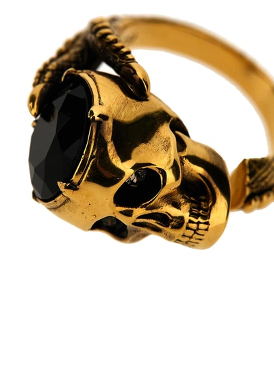 Shop Alexander Mcqueen 'victorian Skull' Ring In Multicolor