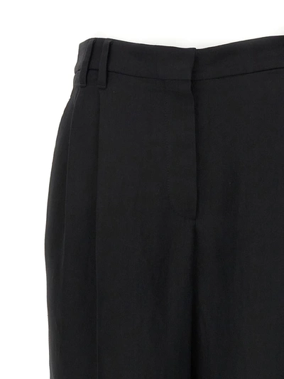 Brunello Cucinelli Black Tropical Luxury Wool Monili Slouchy Trousers In Black