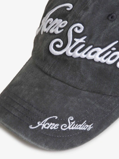 Shop Acne Studios Embroidered Logo Cap In Negre