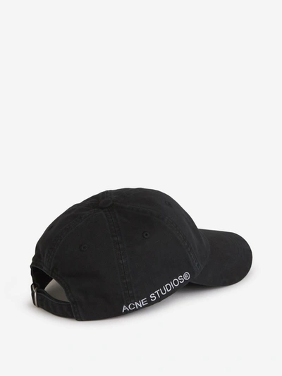 Shop Acne Studios Logo Cotton Cap In Negre