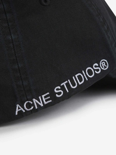 Shop Acne Studios Logo Cotton Cap In Negre