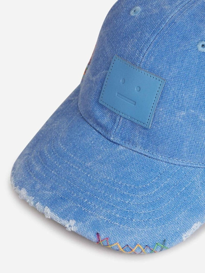 Shop Acne Studios Washed Cotton Cap In Blau