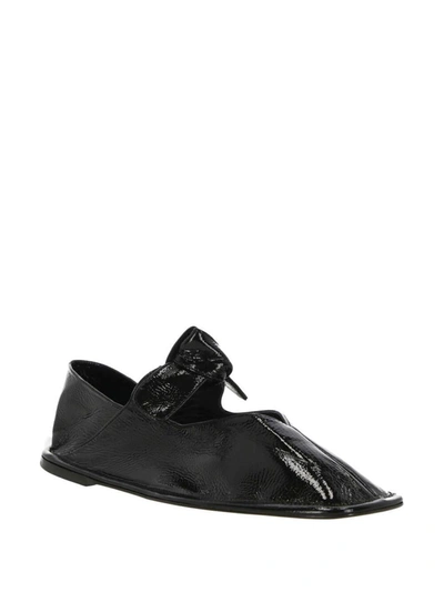 Hereu Black Llasada Supple Shiny Ballerina Flats In Black